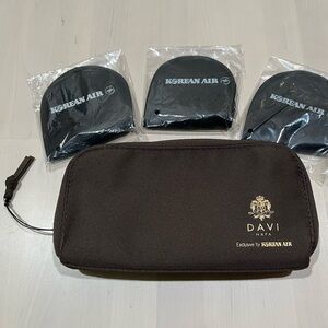 Davi Napa for Korean Air zippy toiletry bag with 3 eyeshades